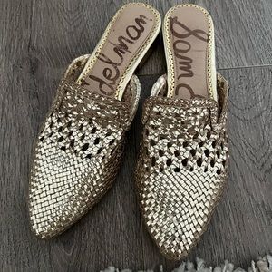 Gold Sam Edelman mules